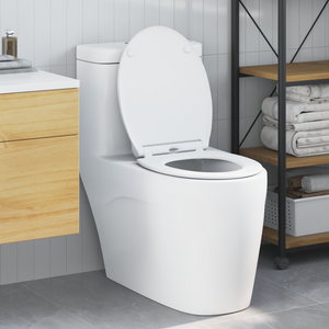 Toilet Seat con Chiusura Flessibile in Duroplast Bianco