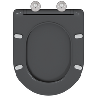Sedile del WC con Chiusura Morbida in Duroplast Antracite di