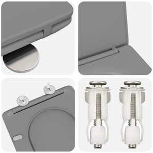 Sedile WC a sgancio rapido  con chiusura morbida in Duroplast Grigio