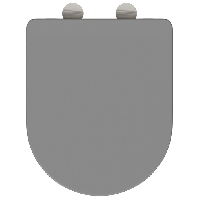 Sedile WC a sgancio rapido  con chiusura morbida in Duroplast Grigio