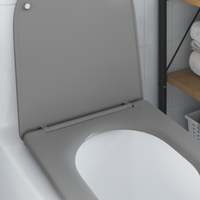 Sedile WC a sgancio rapido  con chiusura morbida in Duroplast Grigio