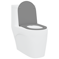 Sedile WC a sgancio rapido  con chiusura morbida in Duroplast Grigio