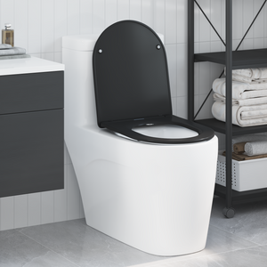 Seggiolino per Toilette a Rilascio Rapido con Chiusura Morbida - Duroplast, Nero