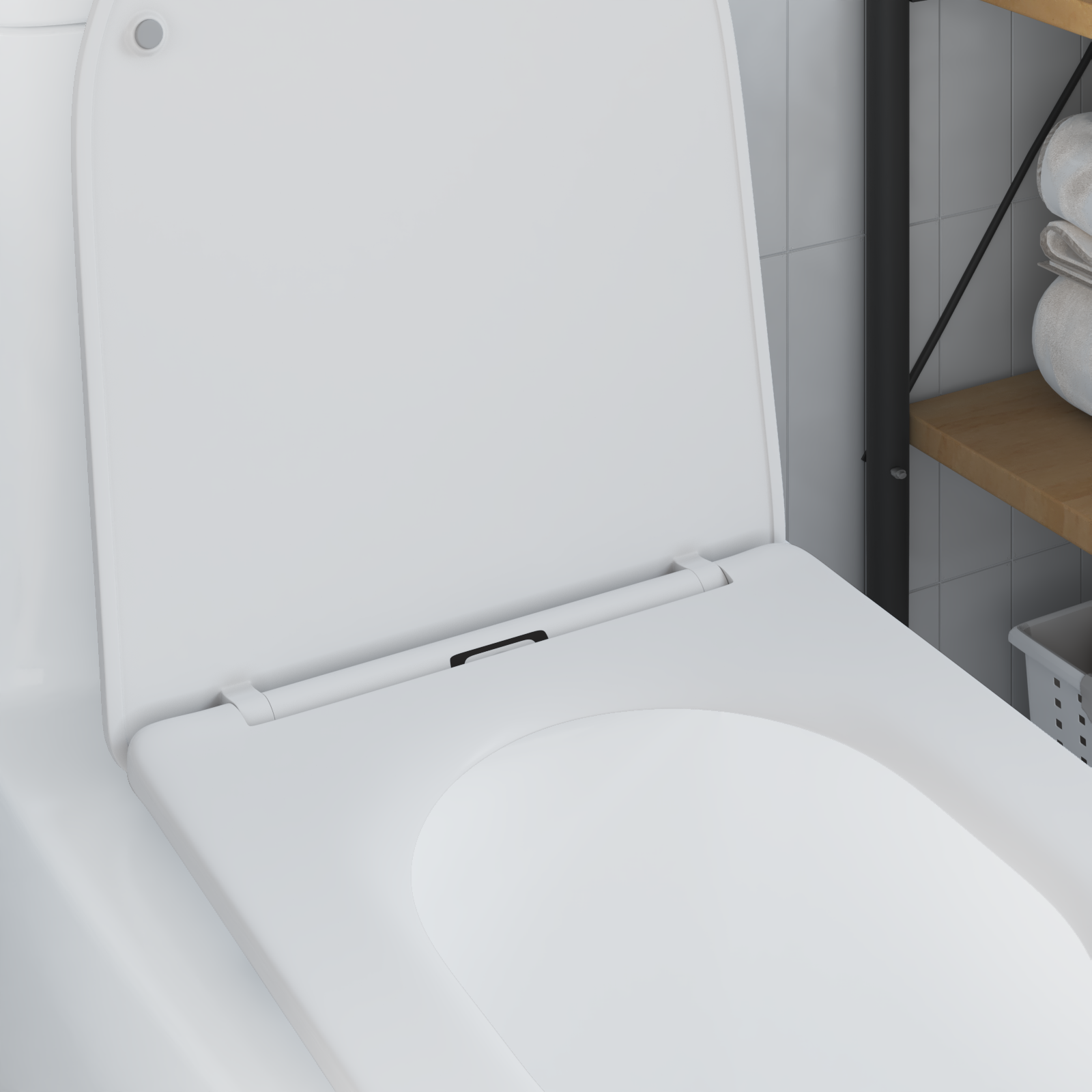 Sedile per Toilette con Chiusura Rapida e Soft Close in Duroplast Bianco