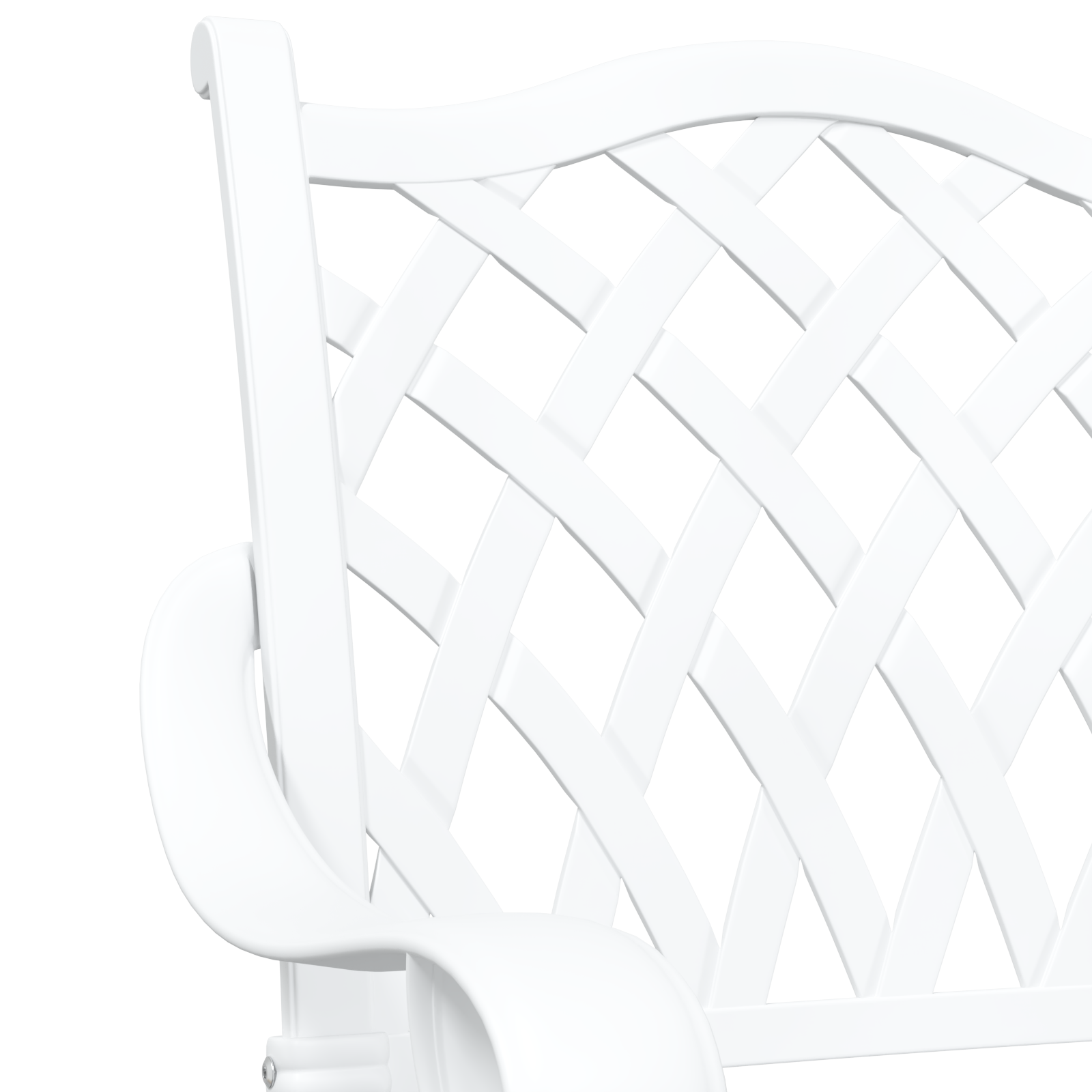Sedia da giardino  2 pz bianca in alluminio pressofuso