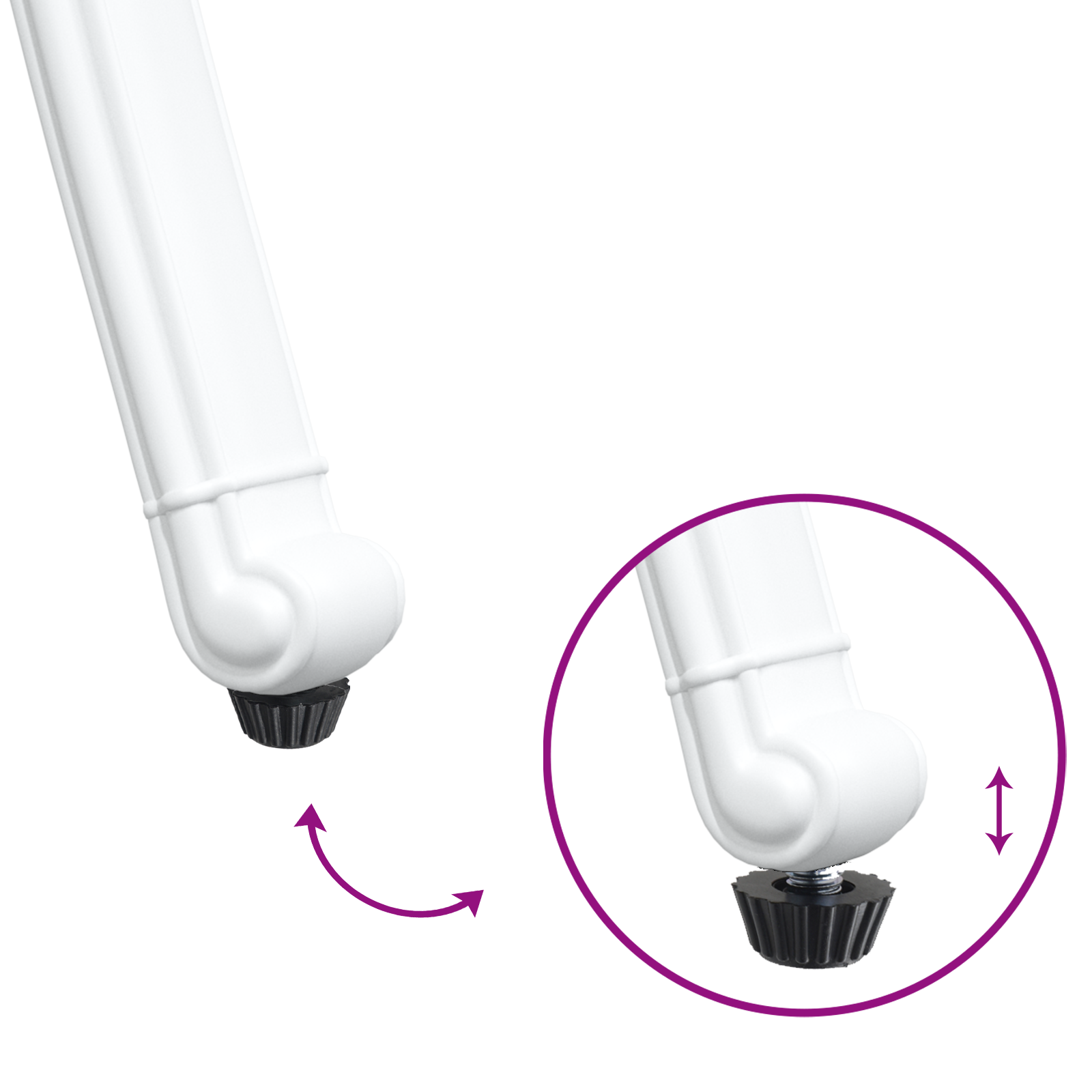 Sedia da giardino  2 pz bianca in alluminio pressofuso