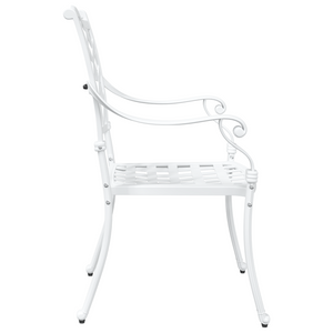 Sedia da giardino  2 pz bianca in alluminio pressofuso