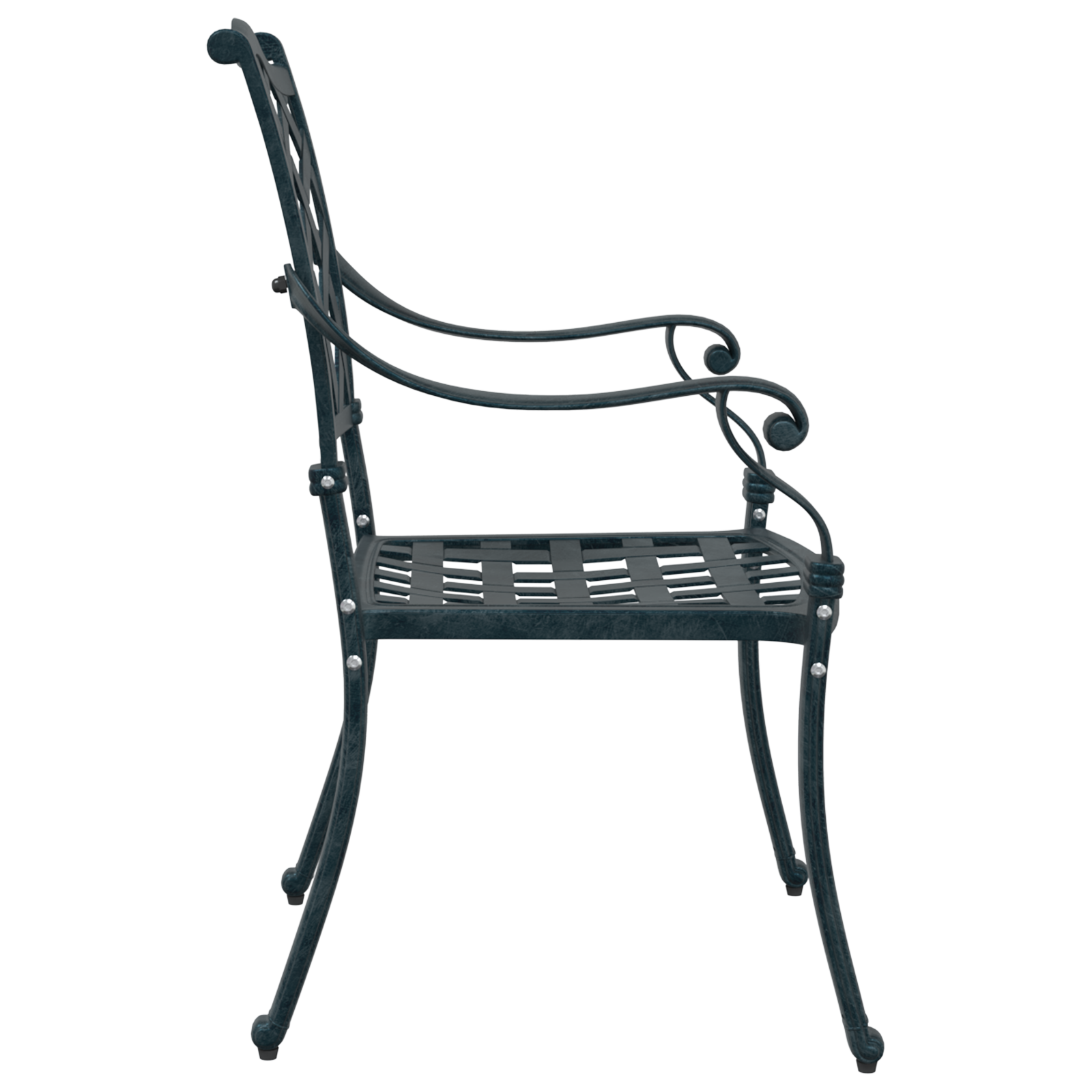 Sedia da giardino  2 pezzi Verde in alluminio