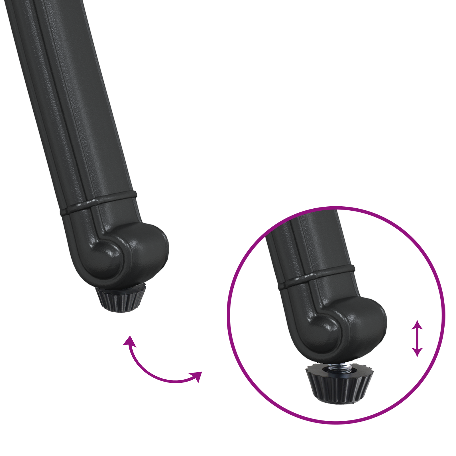 Sedie da giardino  2 pz Nere in Alluminio