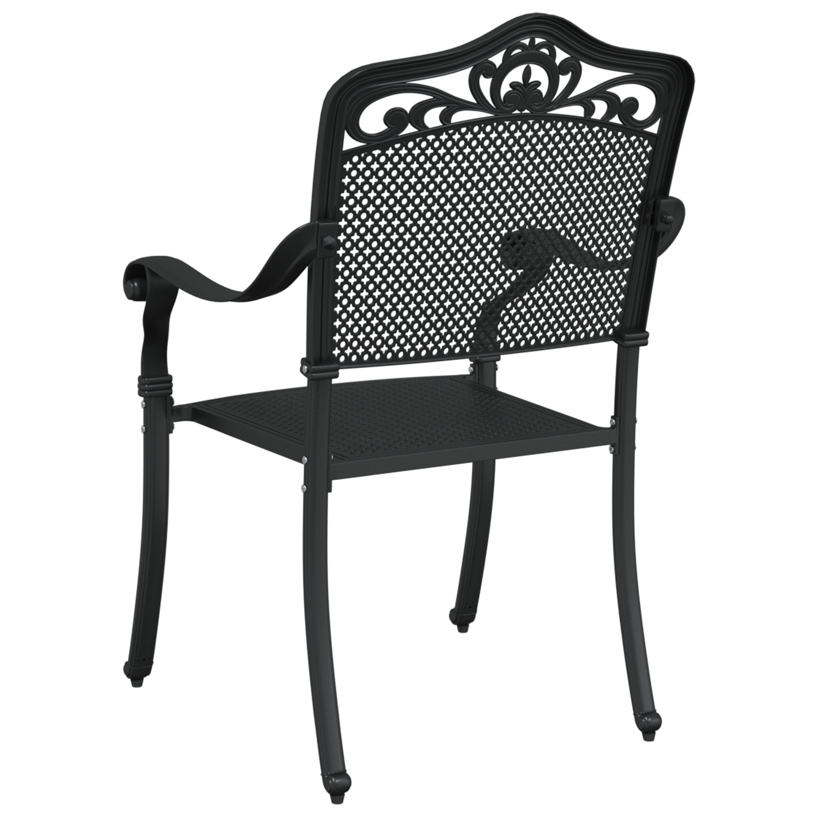 Sedie da giardino  2 pz Nere in Alluminio