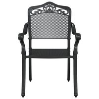 Sedie da giardino  2 pz Nere in Alluminio