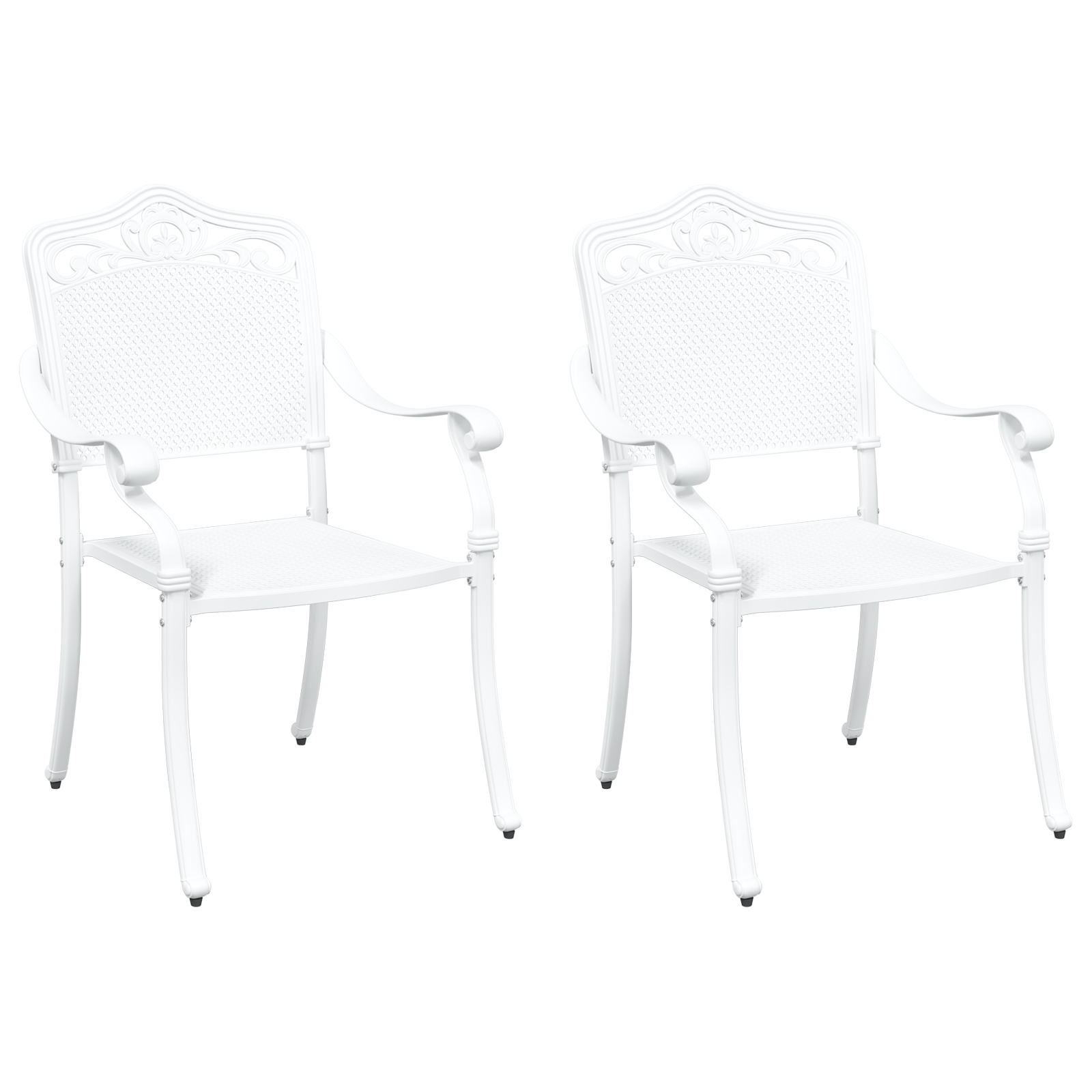 Set di 2 Poltrone da Giardino  in Alluminio Bianco