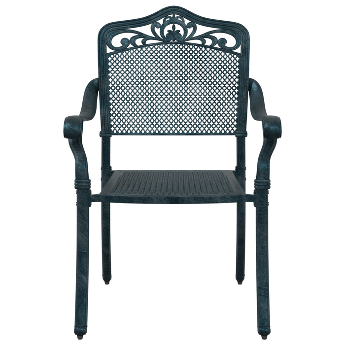 Sedia da Giardino  2 pz Verde in Alluminio Fuso