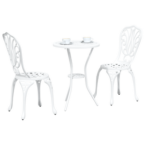 Set da Giardino Bistro 3 Pezzi  in Alluminio Bianco