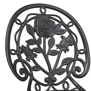 Set Bistro da Giardino 3 Pezzi in Alluminio Fuso Nero