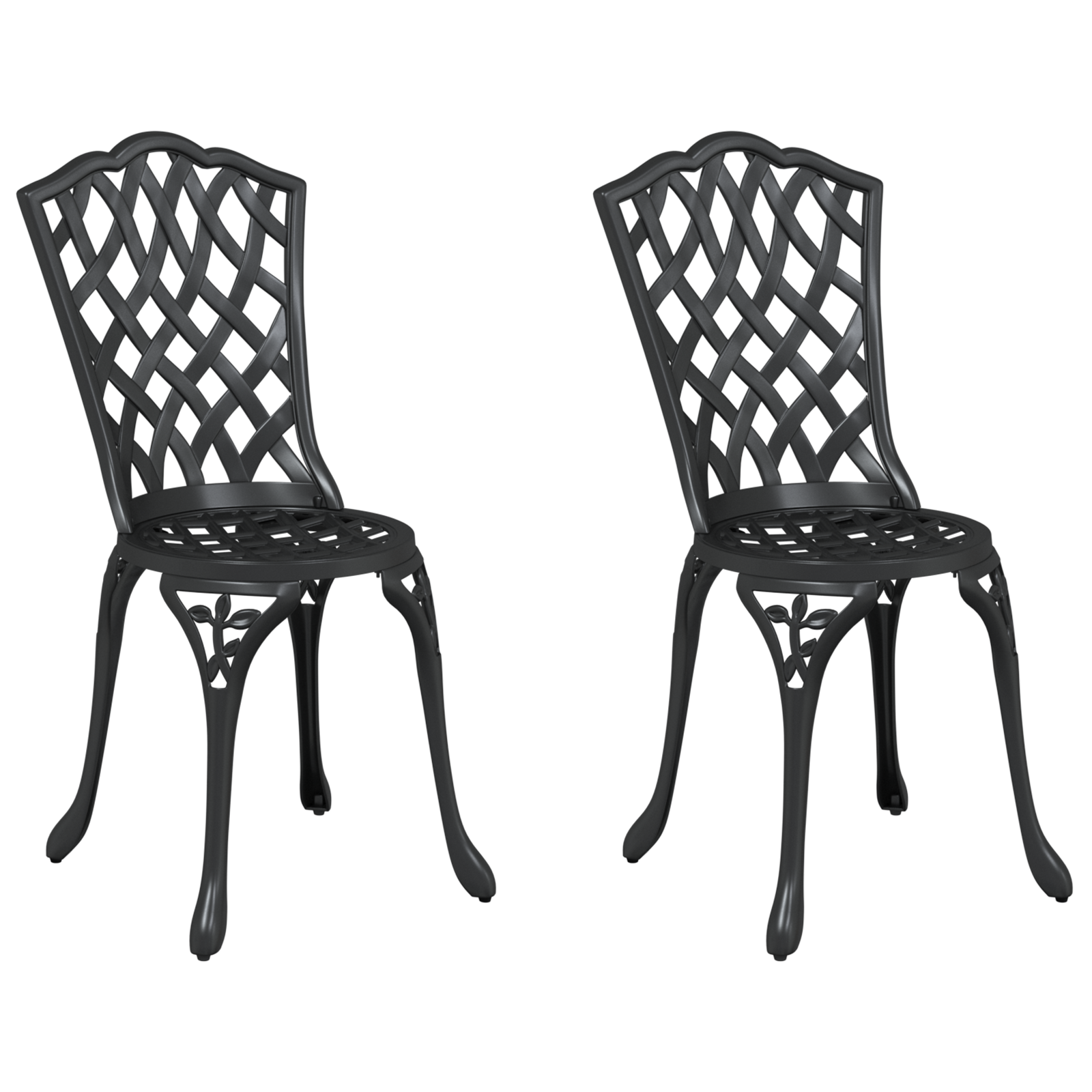 Sdraio da giardino 2 pcs Nero in alluminio pressofuso