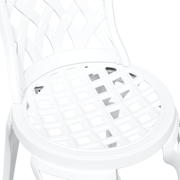 Sedi di giardino  2 pezzi in alluminio pressofuso bianco