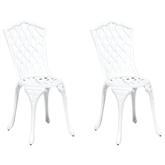 Sedi di giardino  2 pezzi in alluminio pressofuso bianco