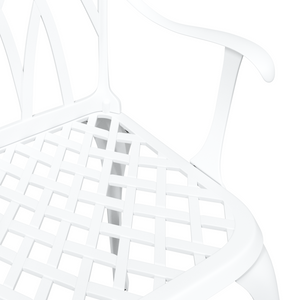 Sedie da giardino  2 pz in alluminio bianco