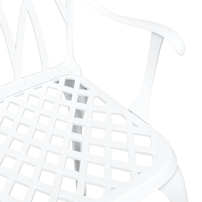 Sedie da giardino  2 pz in alluminio bianco