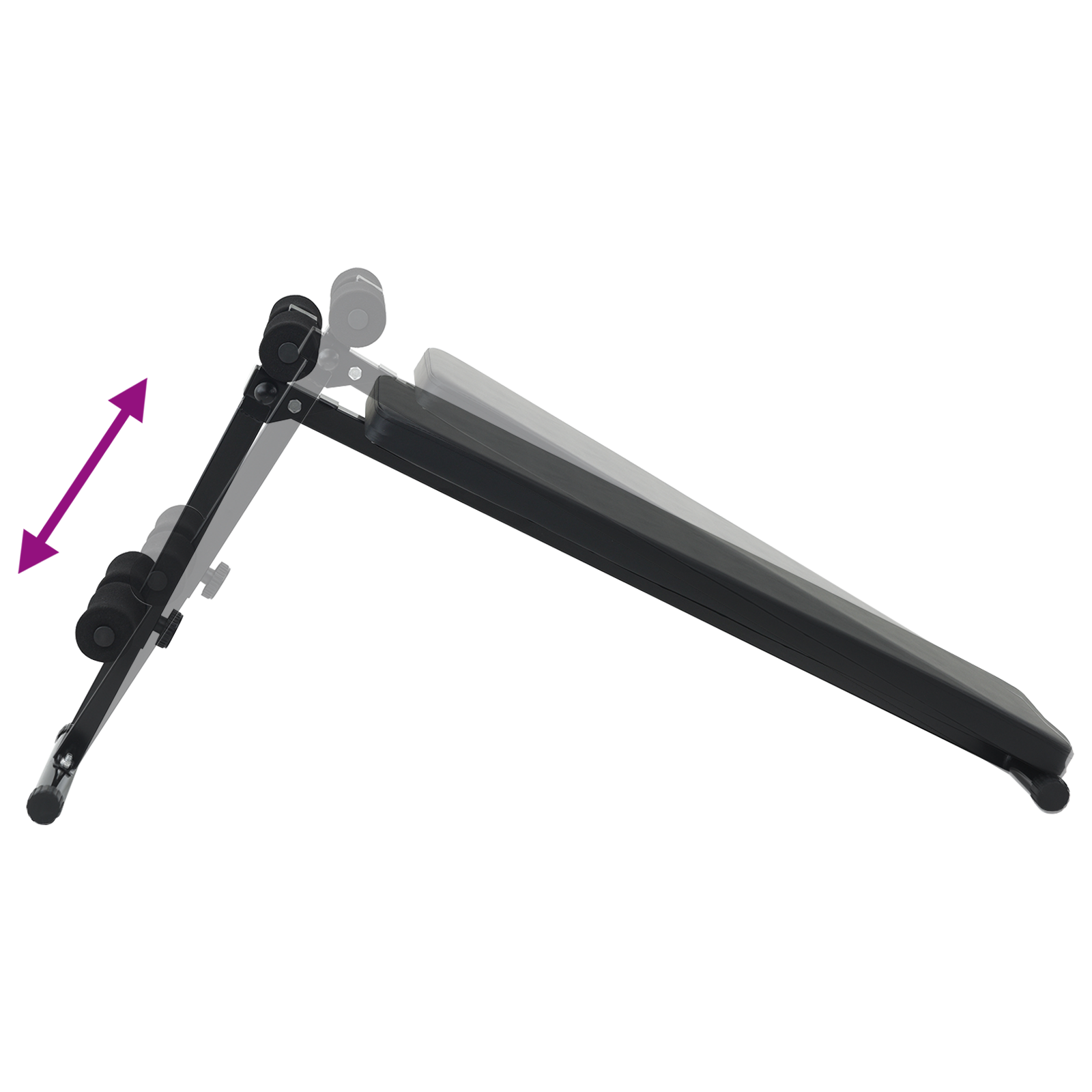 Panca per Sit Up 150 kg Pieghevole e Altezza Regolabile 48-68 cm Acciaio