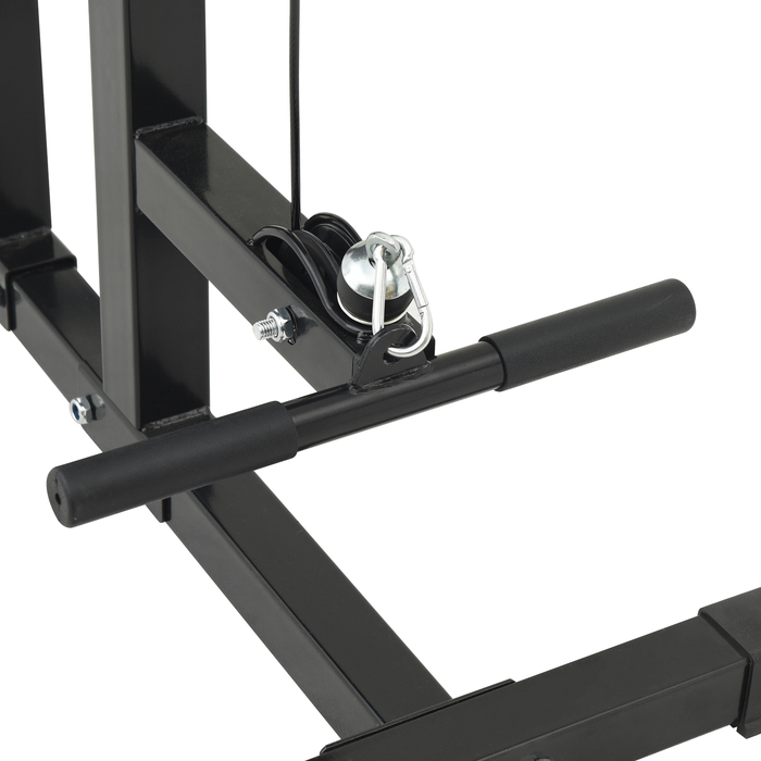 Macchina per Lat Pulldown con Sedia Regolabile 80 kg Caricabile in Acciaio
