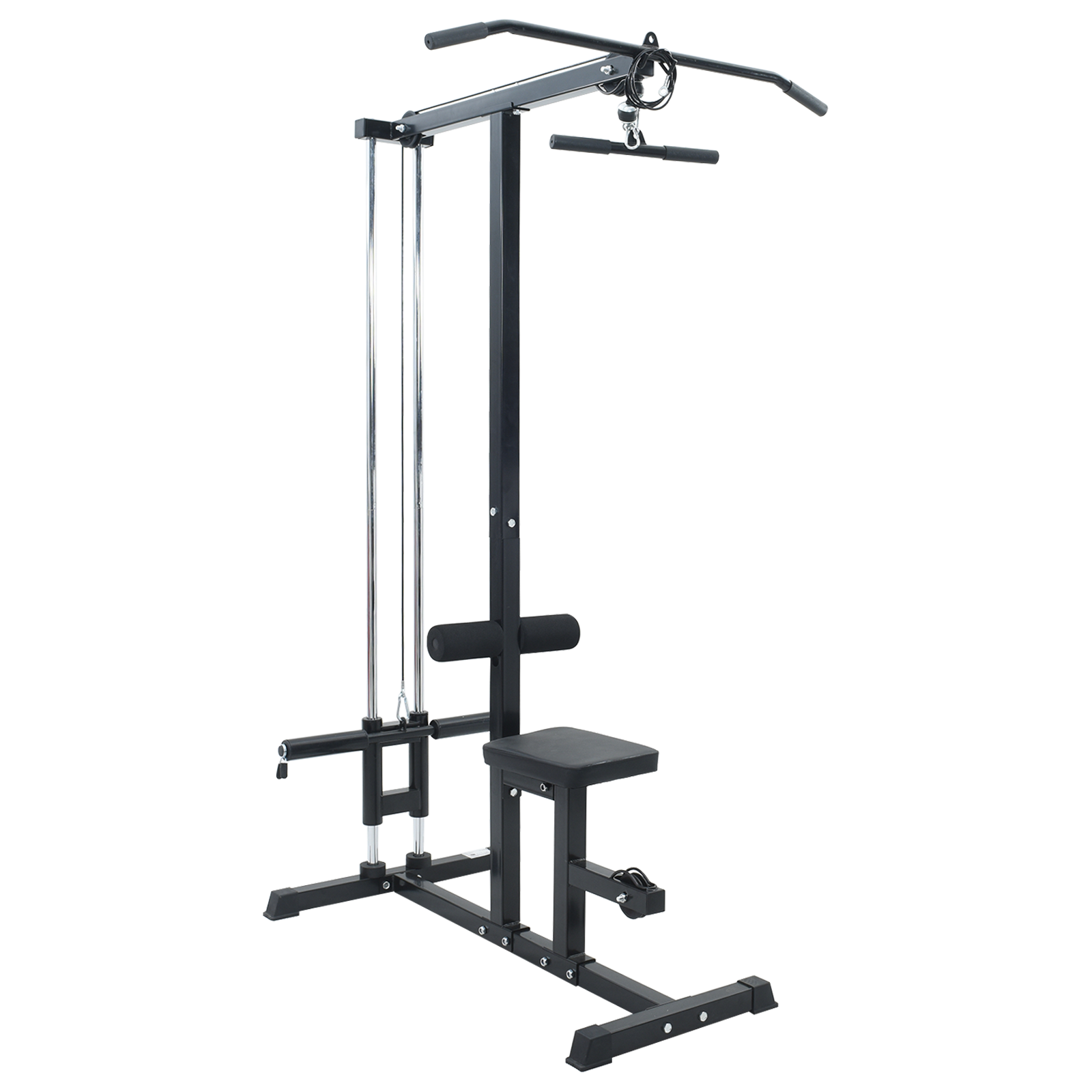 Macchina per Lat Pulldown con Sedia Regolabile 80 kg Caricabile in Acciaio
