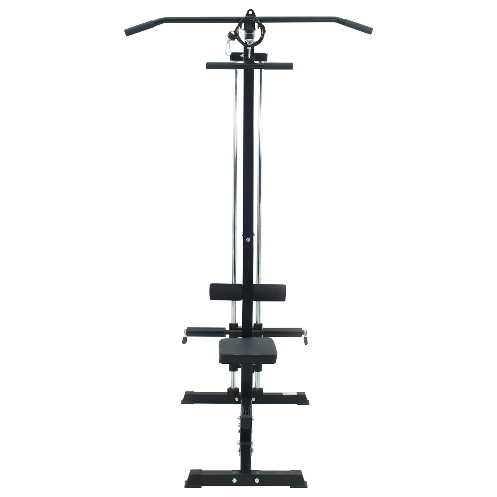 Macchina per Lat Pulldown con Sedia Regolabile 80 kg Caricabile in Acciaio