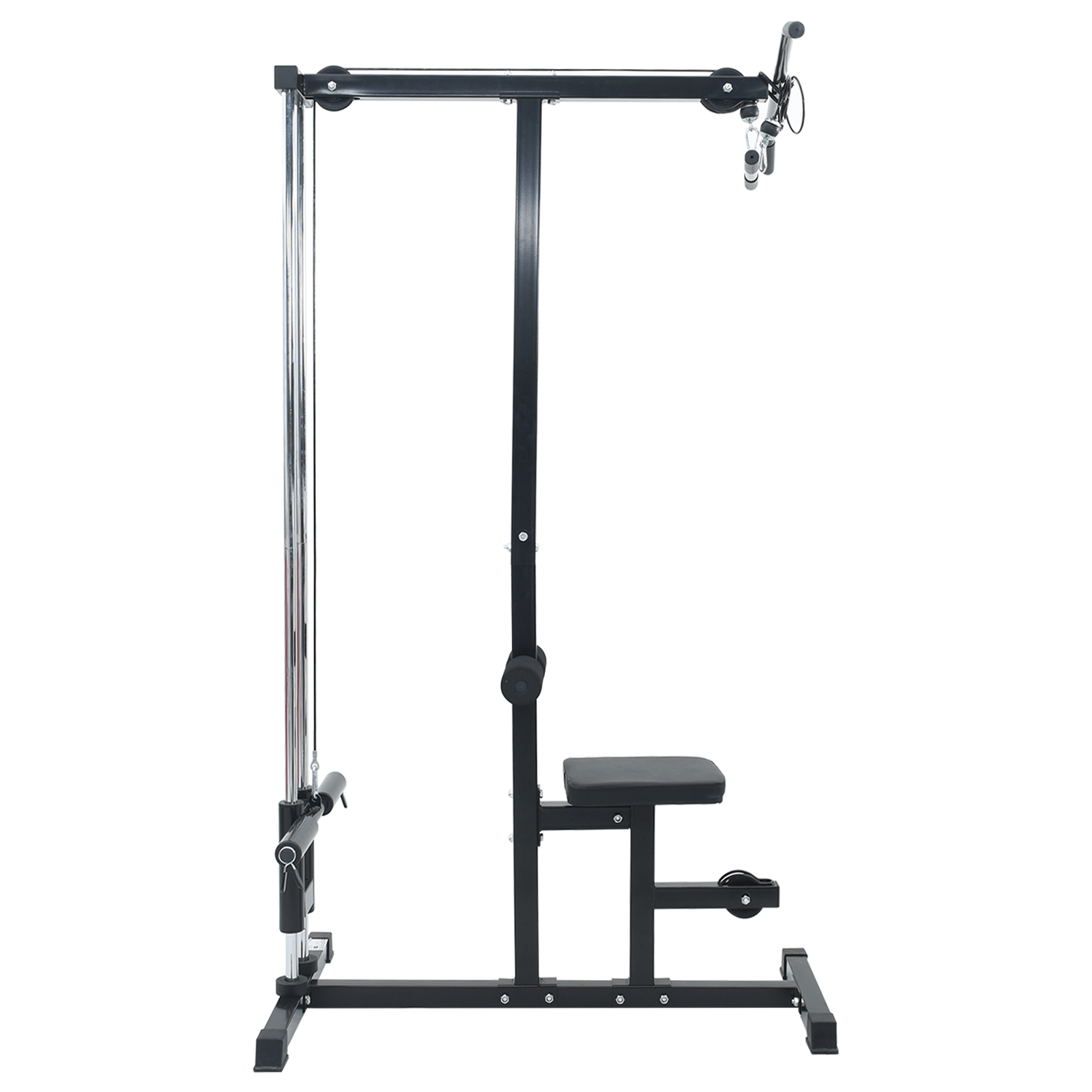Macchina per Lat Pulldown con Sedia Regolabile 80 kg Caricabile in Acciaio