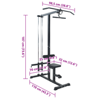 Macchina per Lat Pulldown con Sedia Regolabile 80 kg Caricabile in Acciaio
