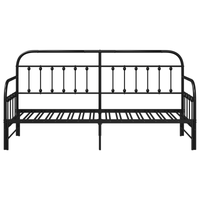 Struttura per letto giorno con lettino estraibile nera 80x200 cm in acciaio