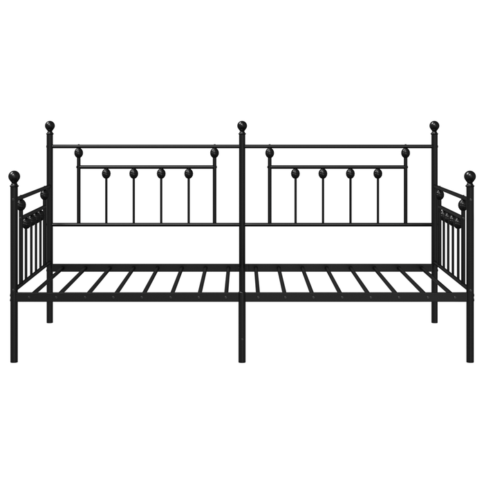 Struttura del letto giorno Nera 100x190 cm in Acciaio