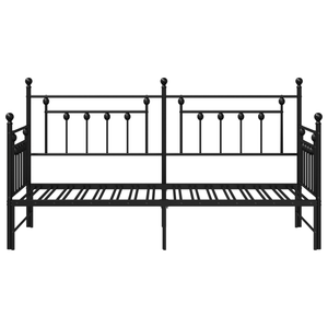 Struttura Letto Giorno con Letto Estraibile Nero 80x200 cm Acciaio