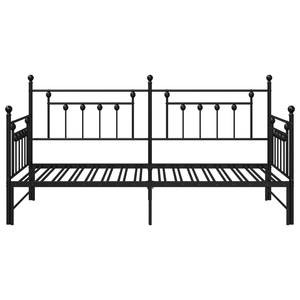 Struttura Letto Giorno con Letto Estraibile Nera 107x203 cm Acciaio