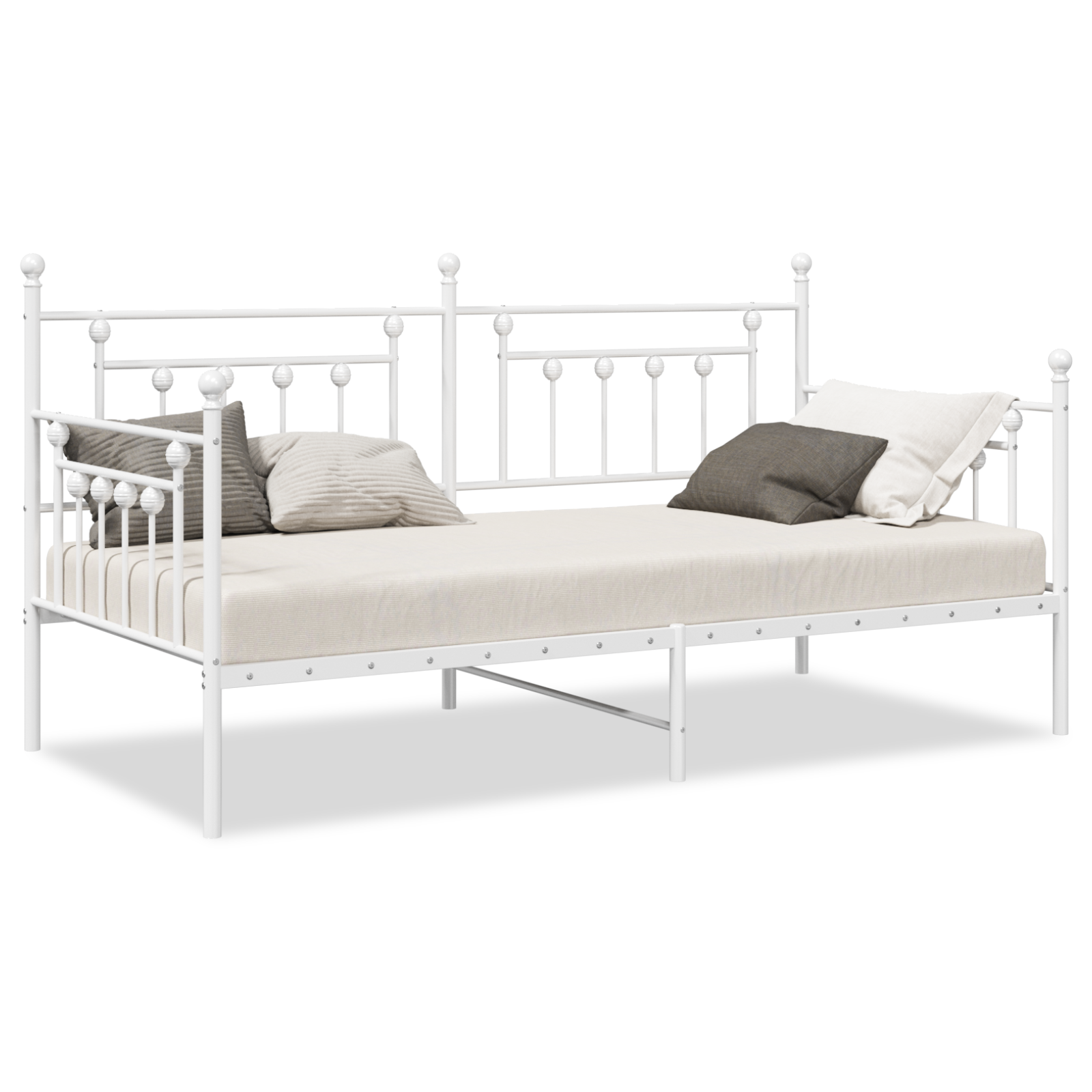 Struttura Letto Daybed Bianco 100x190 cm Acciaio