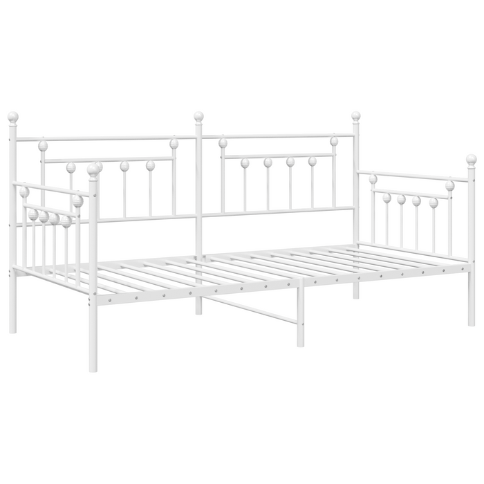 Struttura Letto Daybed Bianco 100x190 cm Acciaio