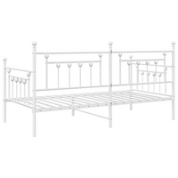Struttura Letto Daybed Bianco 100x190 cm Acciaio