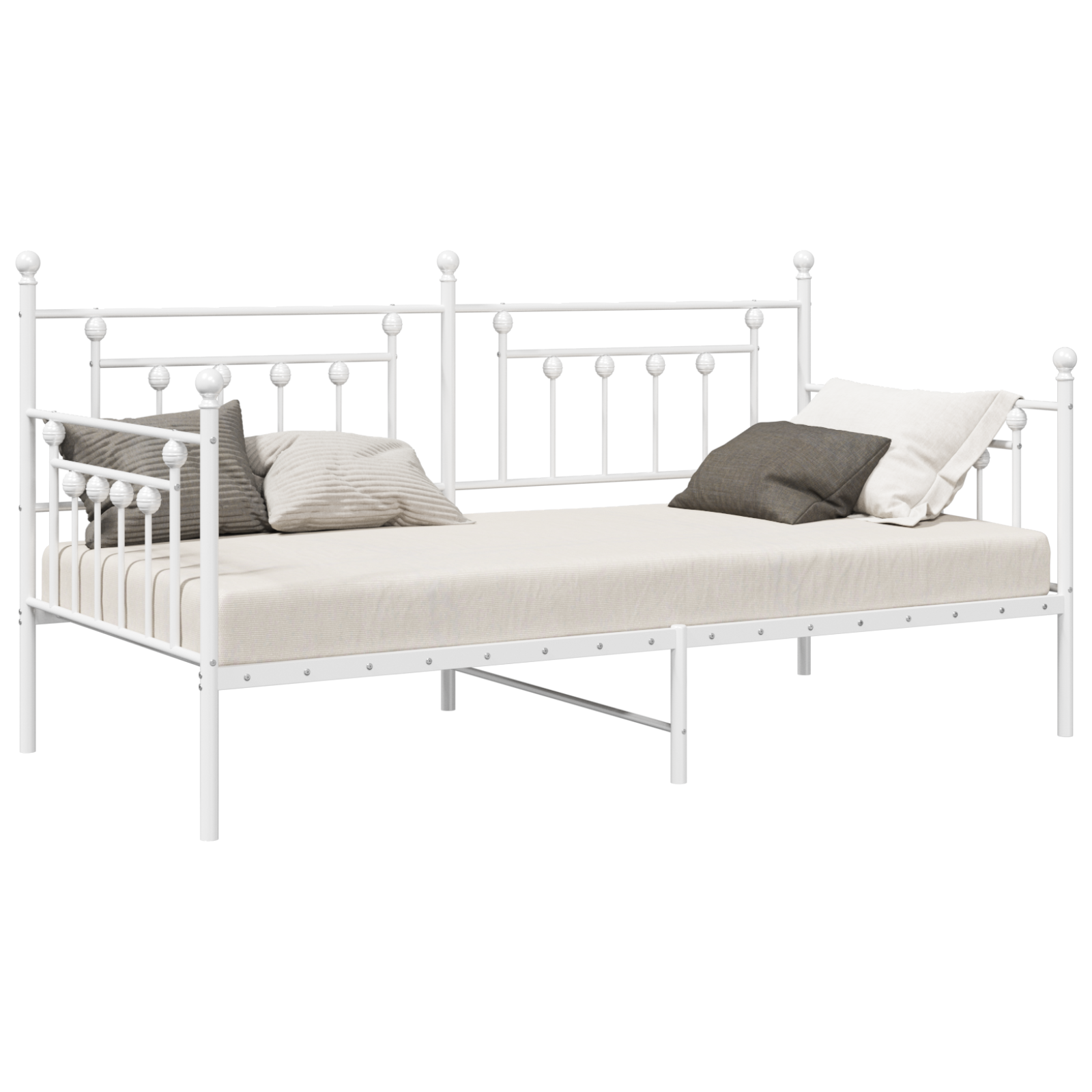 Struttura Letto Daybed Bianco 100x190 cm Acciaio