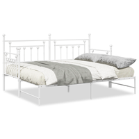 Daybed  con Letto Estraibile Bianco 75x190 cm in Acciaio