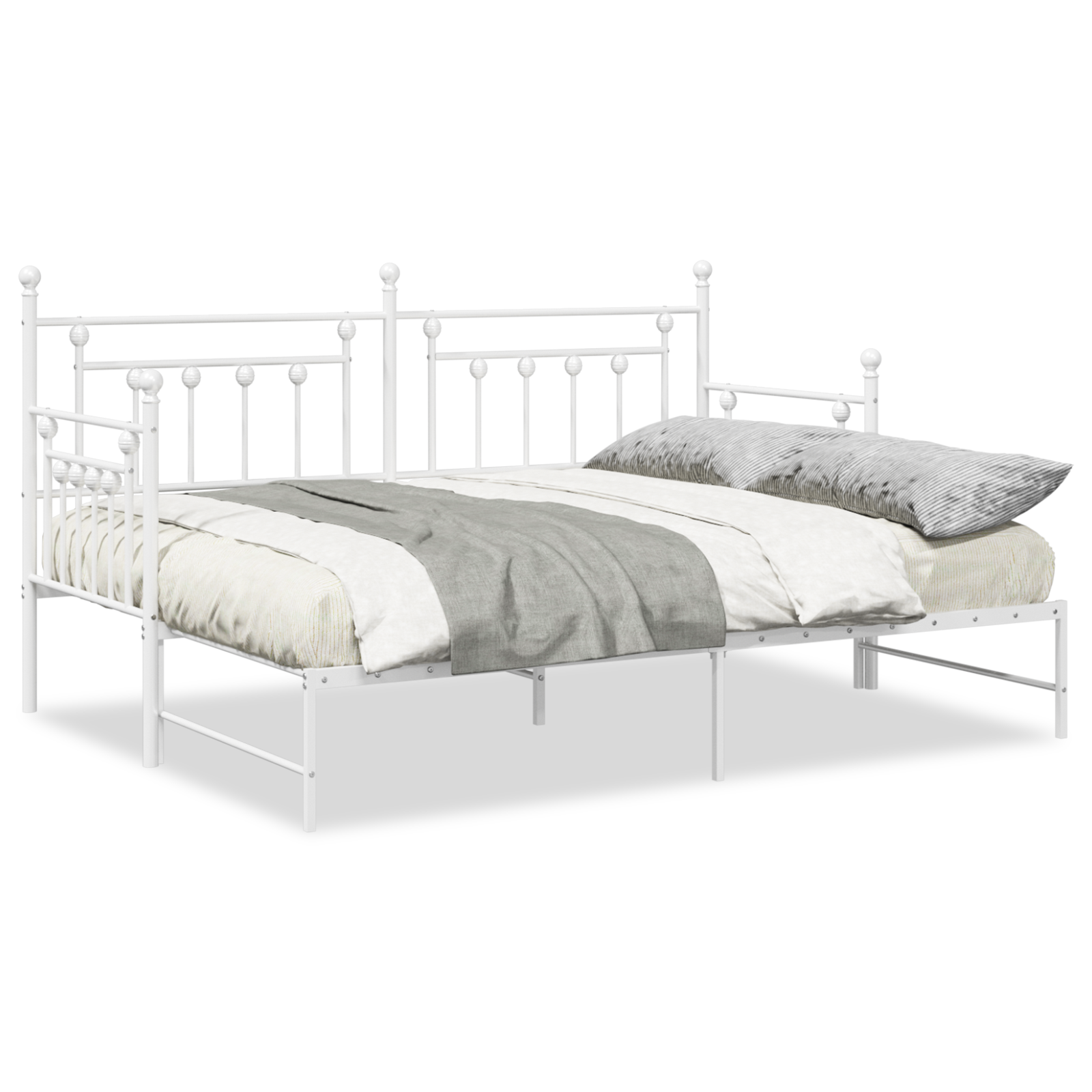 Letto Daybed con Trundle Bianco 80x200 cm in Acciaio