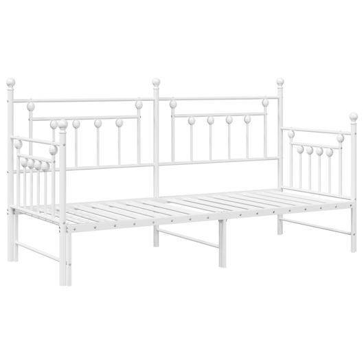 Letto Daybed con Trundle Bianco 80x200 cm in Acciaio