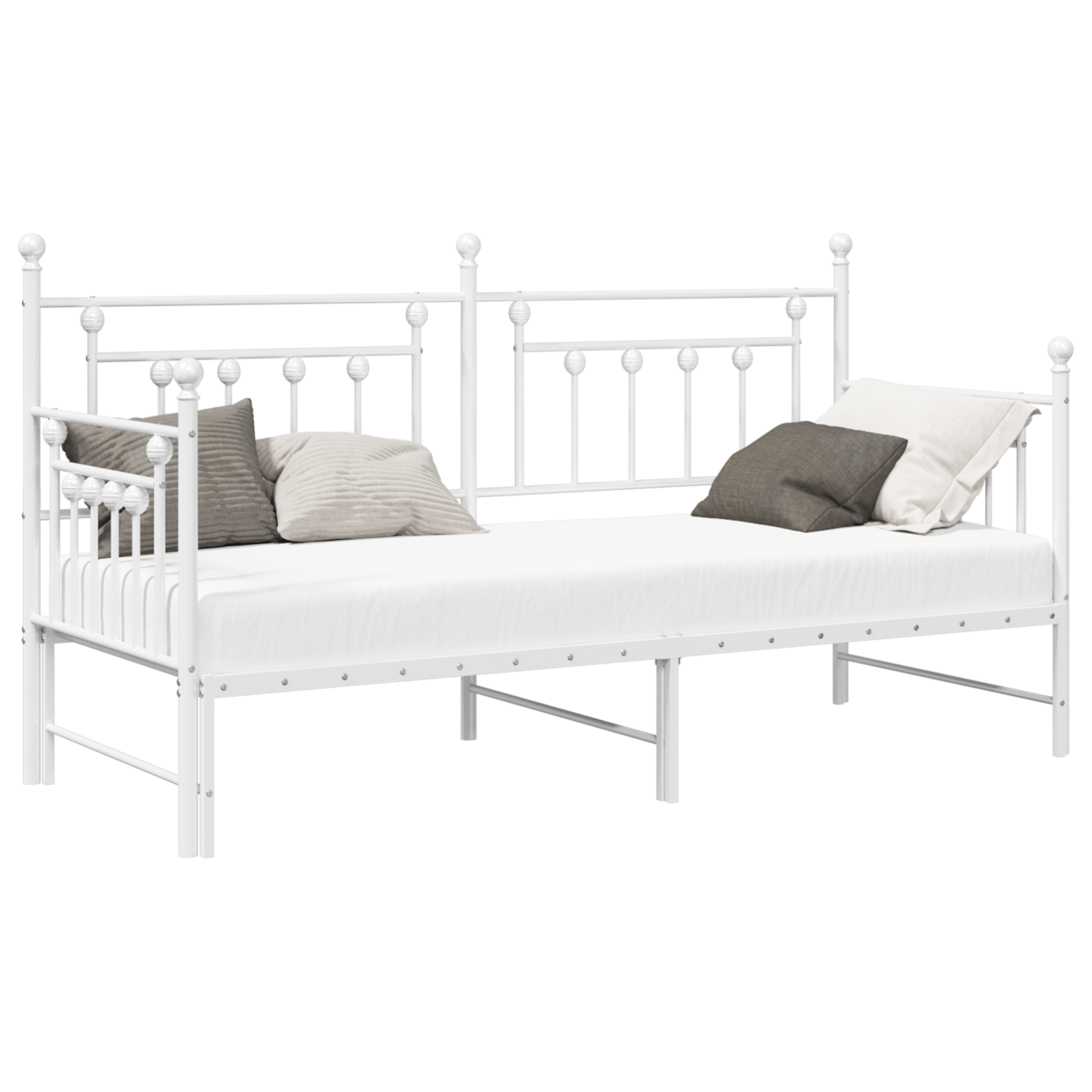 Letto Daybed con Trundle Bianco 80x200 cm in Acciaio