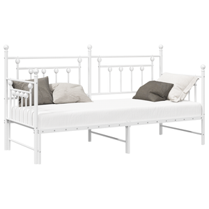 Letto Daybed con Trundle Bianco 80x200 cm in Acciaio
