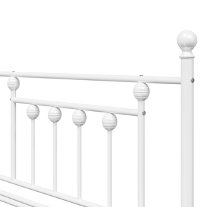 Struttura Letto Daybed con Letto Estraibile Bianco 100x190 cm Acciaio