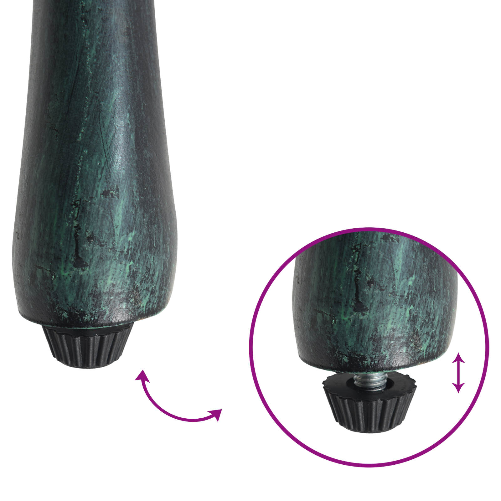 Sedie da giardino  impilabili 4 pezzi Verde in alluminio pressofuso