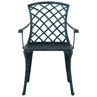 Sedie da giardino  impilabili 4 pezzi Verde in alluminio pressofuso