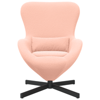 Poltrona a Uovo  Rosa in Tessuto Simile alla Lana Riccia