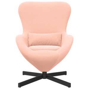 Poltrona a Uovo  Rosa in Tessuto Simile alla Lana Riccia