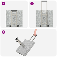 Base per Ombrellone con Ruote Grigia Granito 29 kg Quadrata