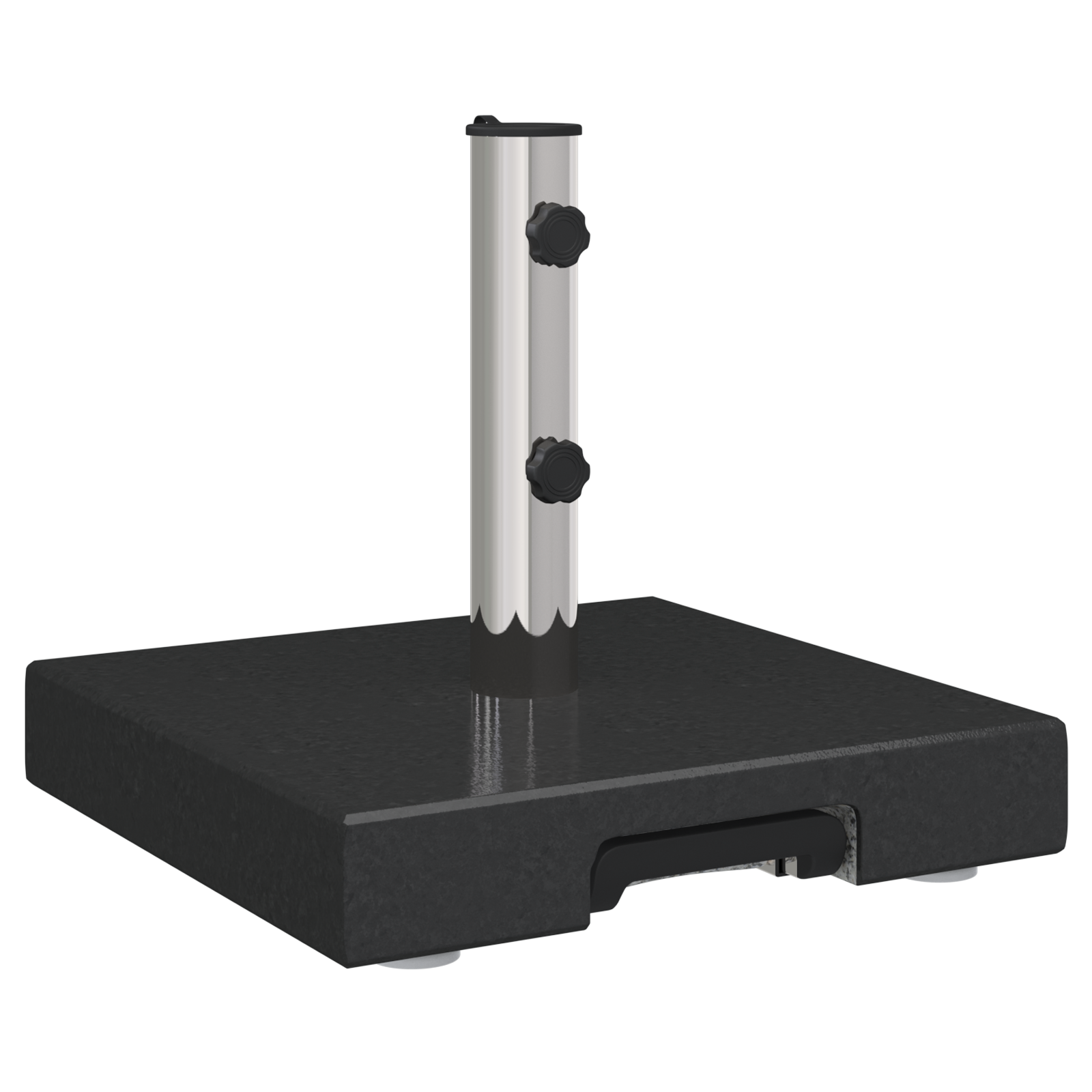 Base Ombrellone con Maniglia Granito Nero 29 kg Quadrata